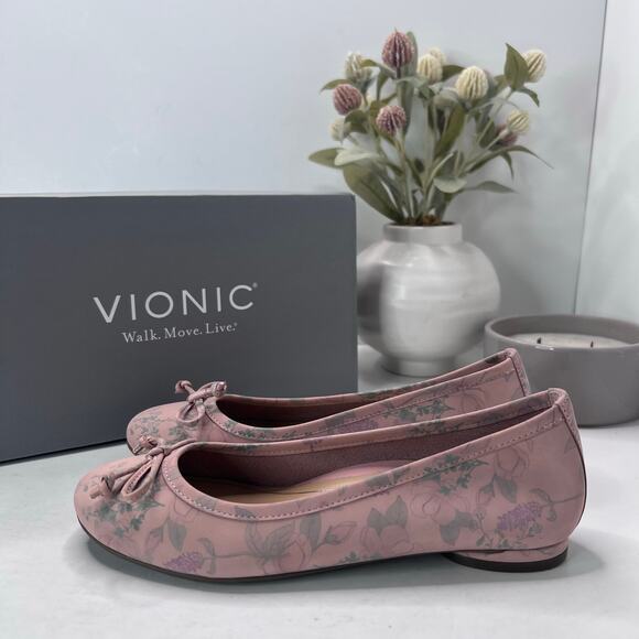Vionic Callisto Ballet Shoes H7709L1400 Peach Botanic Women's 5M NWB - Picture 1 of 10